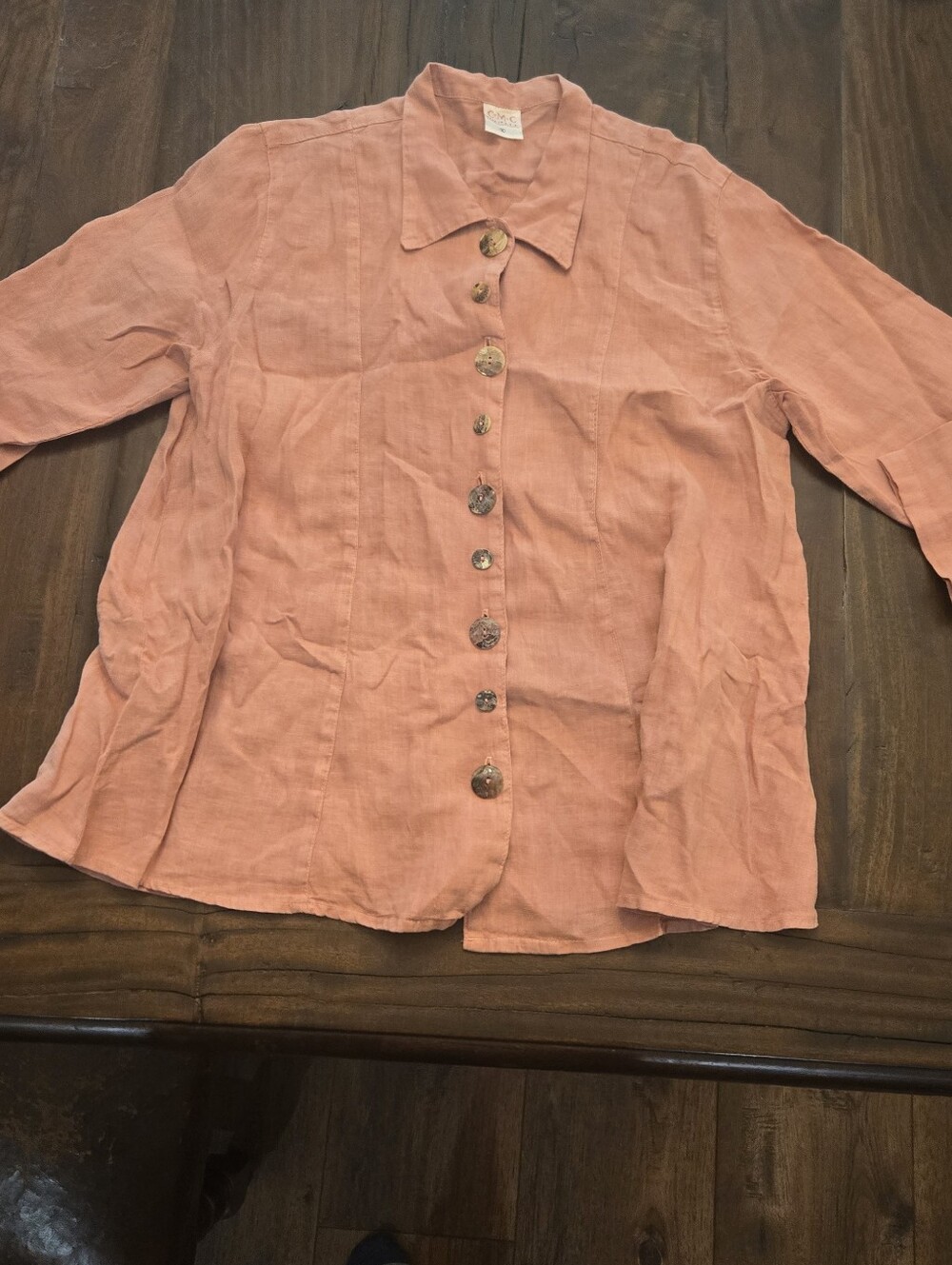 Vintage Color Me Cotton (CMC) 100% Linen Like New Condition Extra Buttons Small